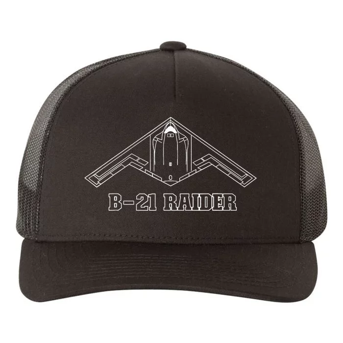 B21 Raider Stealth Bomber Aircraft / USA Airplane Aviation Yupoong Adult 5-Panel Trucker Hat