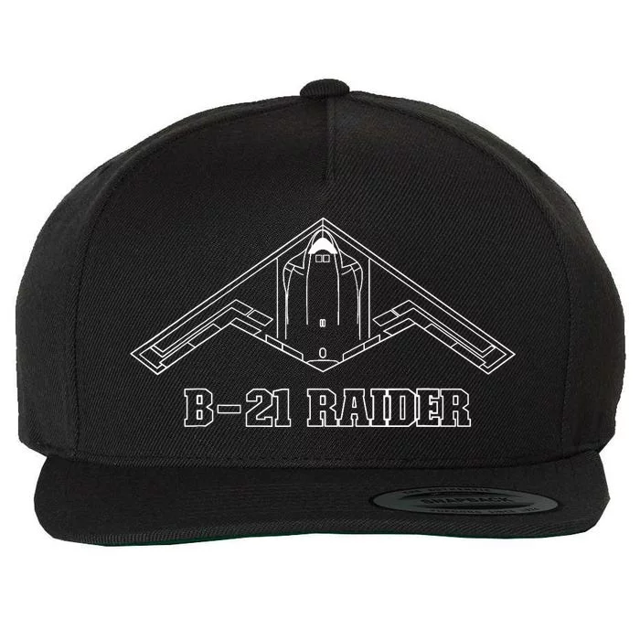 B21 Raider Stealth Bomber Aircraft / USA Airplane Aviation Wool Snapback Cap