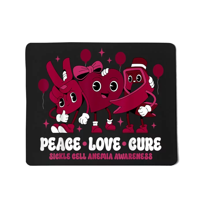 Burgundy Ribbon Survivor Groovy Sickle Cell Anemia Awareness Mousepad