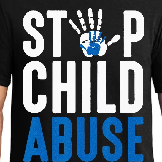 Blue Ribbon Stop Child Abuse Prevention Month Awareness Pajama Set