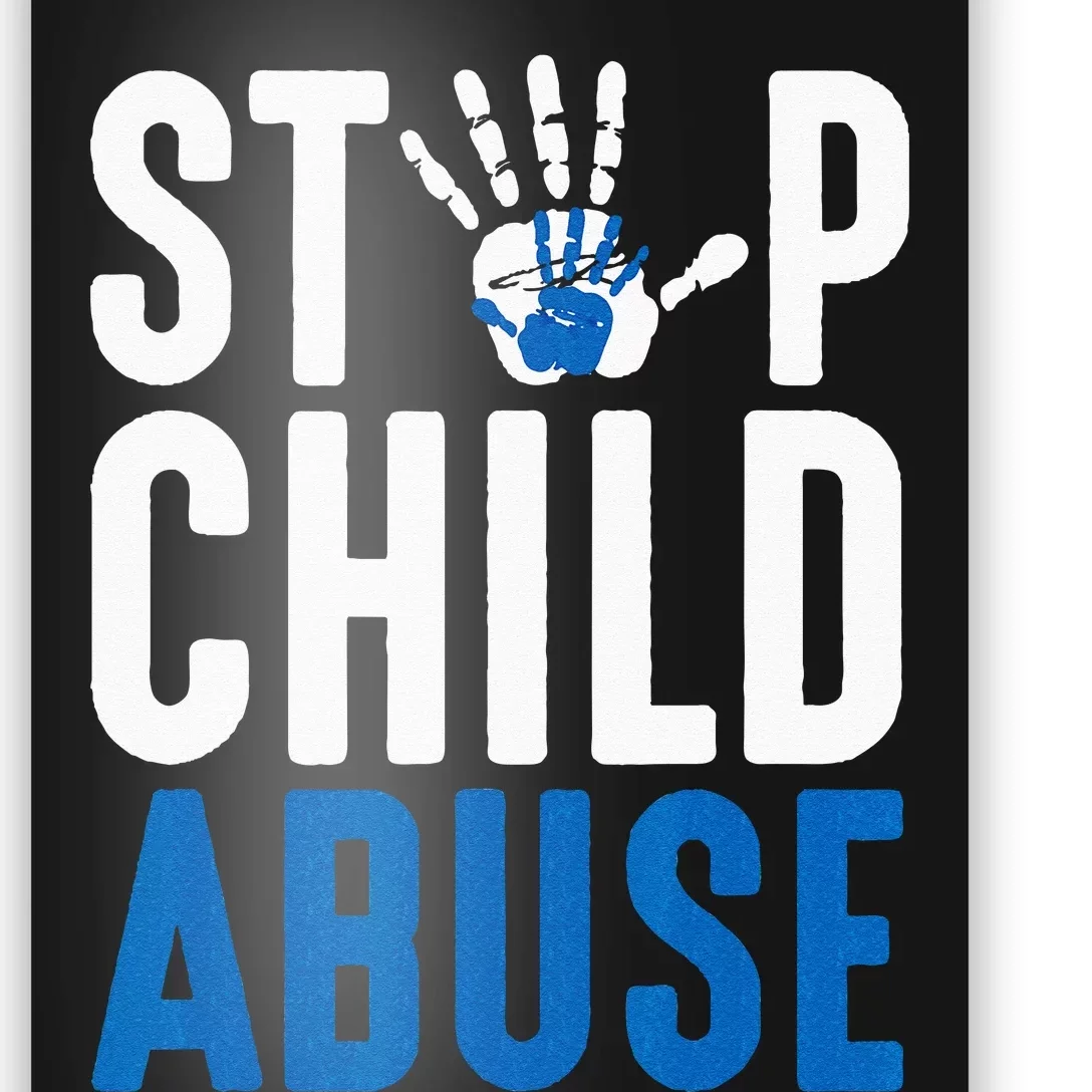 Blue Ribbon Stop Child Abuse Prevention Month Awareness Poster