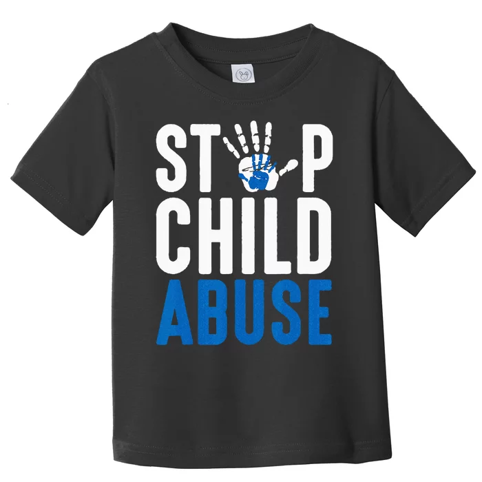 Blue Ribbon Stop Child Abuse Prevention Month Awareness Toddler T-Shirt