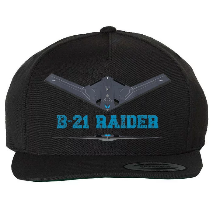 B21 Raider Stealth Bomber Aircraft; Usa Airplane Aviation Wool Snapback Cap