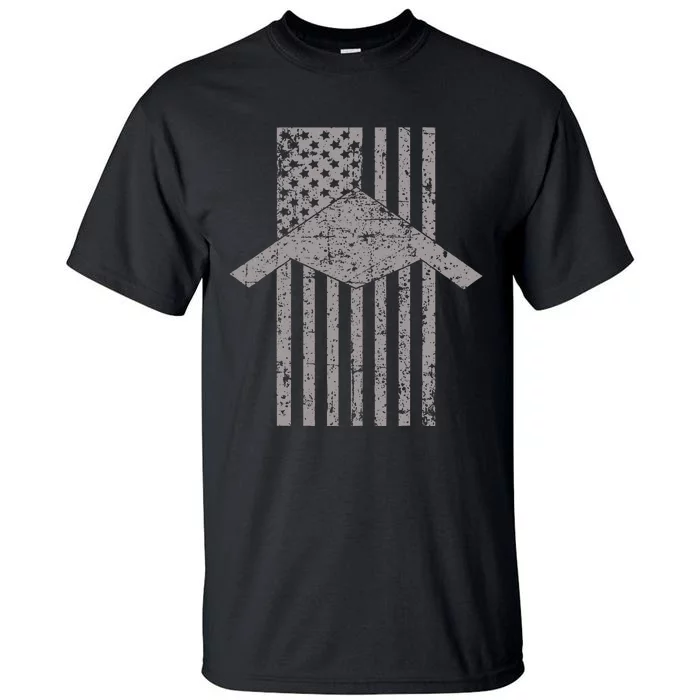 B21 Raider Stealth Bomber Patriotic Vintage American Flag Tall T-Shirt