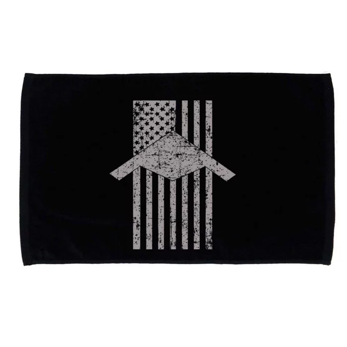 B21 Raider Stealth Bomber Patriotic Vintage American Flag Microfiber Hand Towel