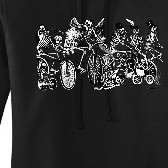 Bike Riding Skeletons Cycling For Bikers Women's Pullover Hoodie