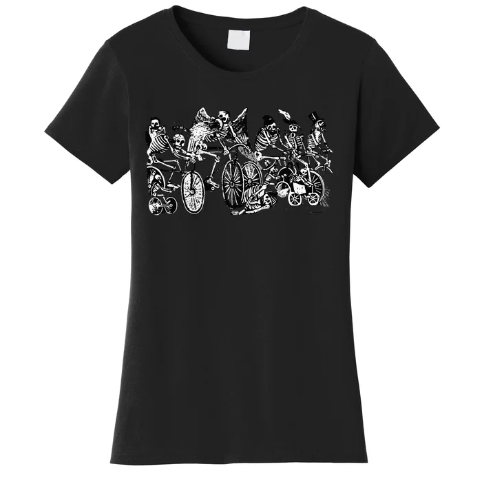 Bike Riding Skeletons Cycling For Bikers Women's T-Shirt