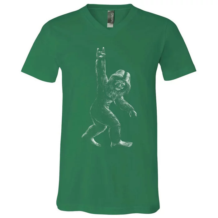 Bigfoot Rock Star V-Neck T-Shirt