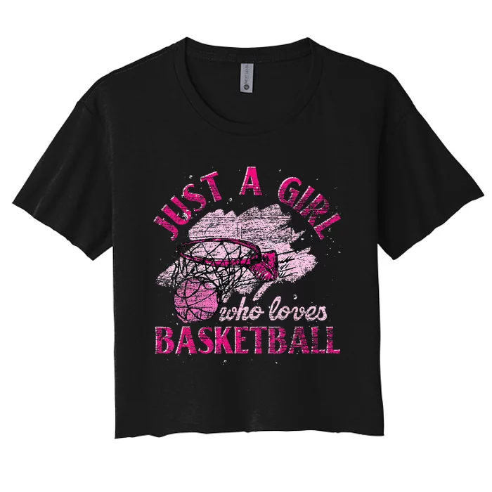 Basketball Retro Style Vintage Women's Crop Top Tee