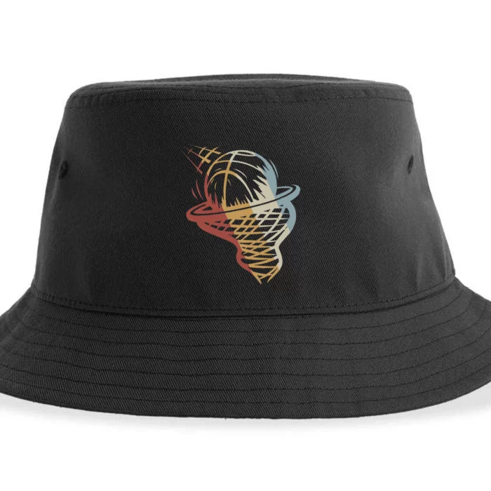 Basketball Retro Style Vintage Sustainable Bucket Hat