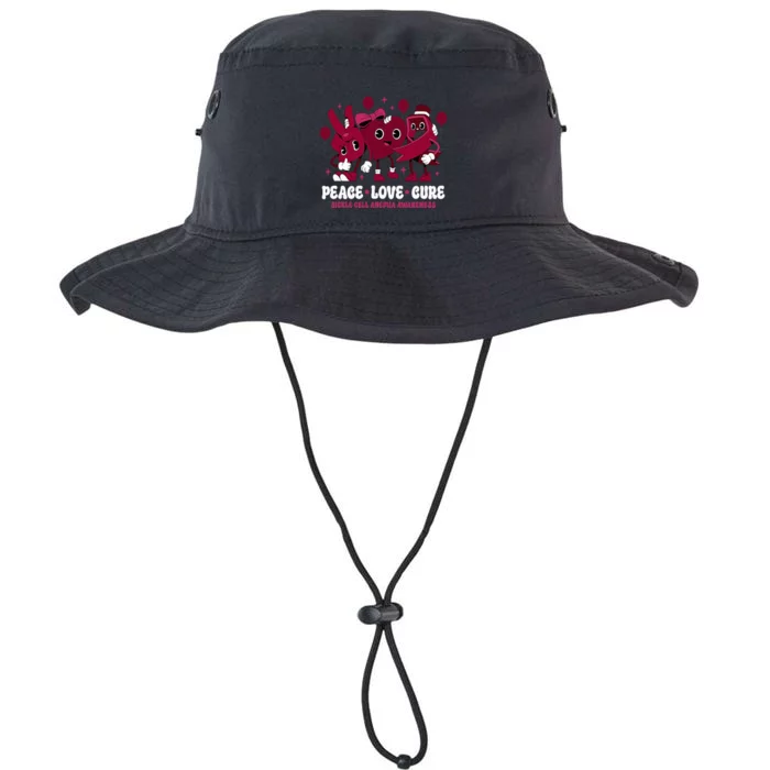 Burgundy Ribbon Survivor Groovy Sickle Cell Anemia Awareness Legacy Cool Fit Booney Bucket Hat