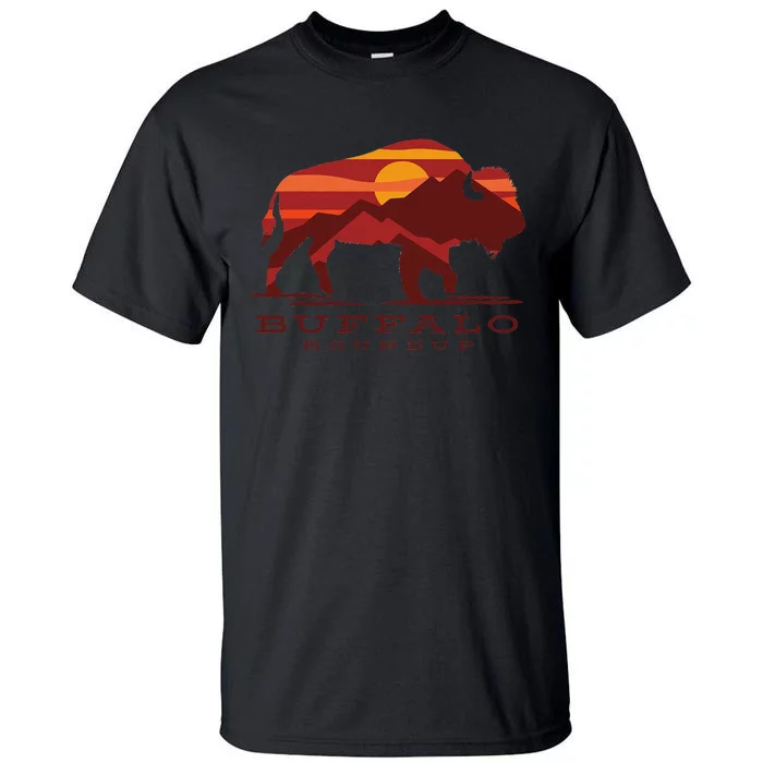 Buffalo Roundup State Park South Dakota Sunset Tall T-Shirt