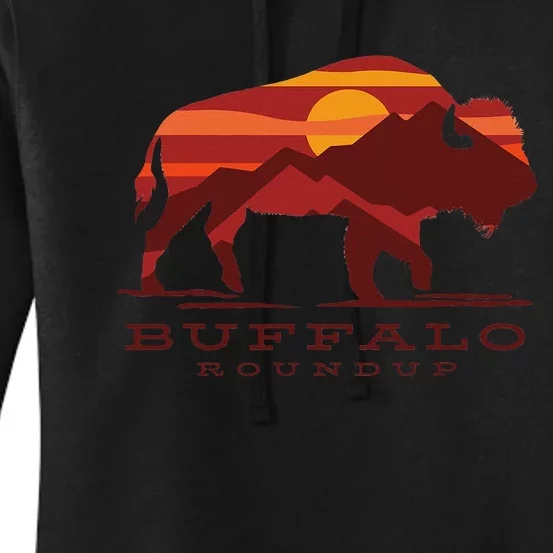 Buffalo Roundup State Park South Dakota Sunset Women's Pullover Hoodie