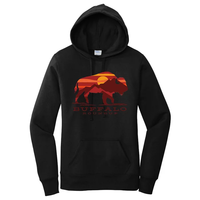 Buffalo Roundup State Park South Dakota Sunset Women's Pullover Hoodie