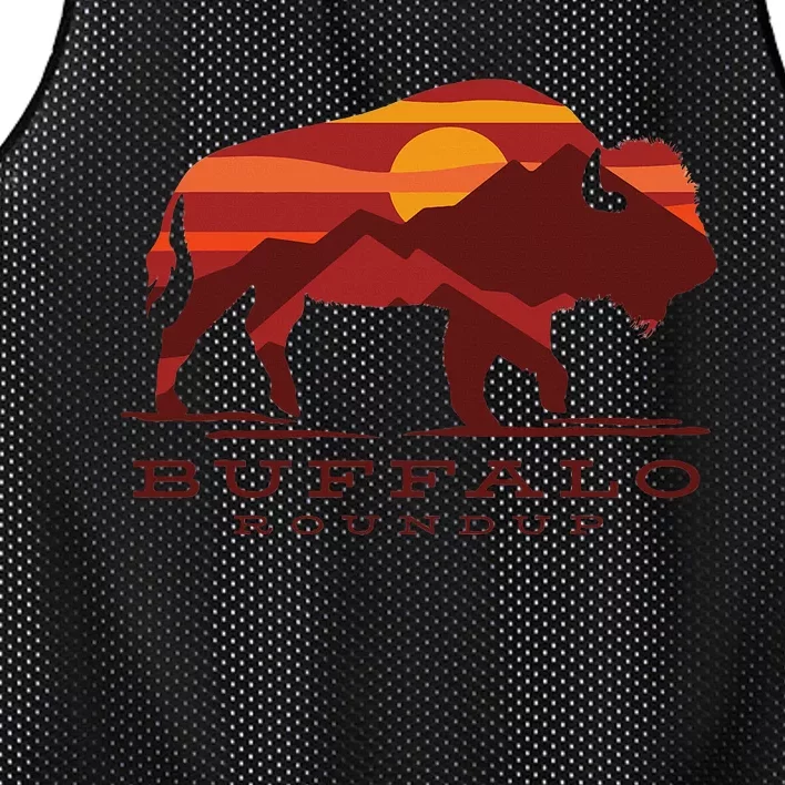 Buffalo Roundup State Park South Dakota Sunset Mesh Reversible Basketball Jersey Tank