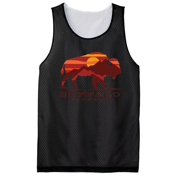 Buffalo Roundup State Park South Dakota Sunset Mesh Reversible Basketball Jersey Tank