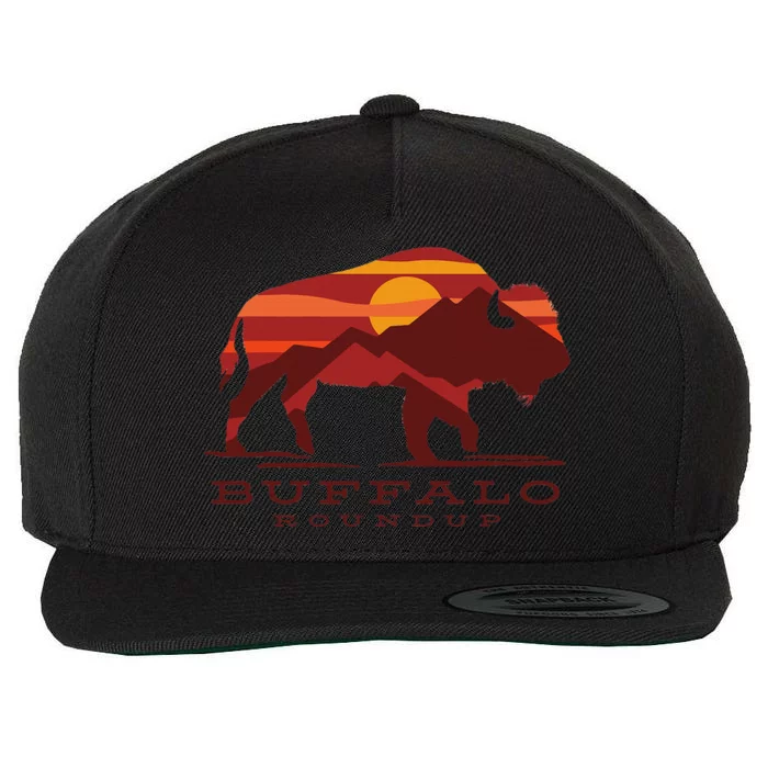 Buffalo Roundup State Park South Dakota Sunset Wool Snapback Cap