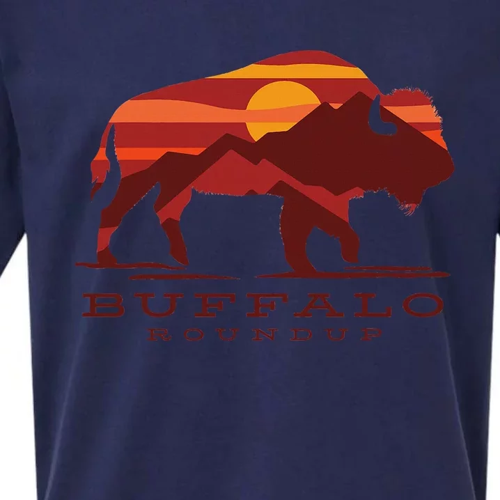 Buffalo Roundup State Park South Dakota Sunset Sueded Cloud Jersey T-Shirt