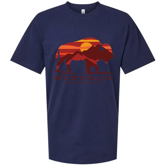 Buffalo Roundup State Park South Dakota Sunset Sueded Cloud Jersey T-Shirt