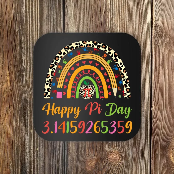 Boho Rainbow Spiral Pi Math Teacher 3 14 Happy Pi Day Great Gift Coaster