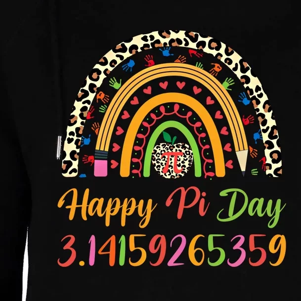 Boho Rainbow Spiral Pi Math Teacher 3 14 Happy Pi Day Great Gift Womens Funnel Neck Pullover Hood