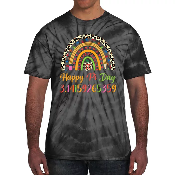 Boho Rainbow Spiral Pi Math Teacher 3 14 Happy Pi Day Great Gift Tie-Dye T-Shirt