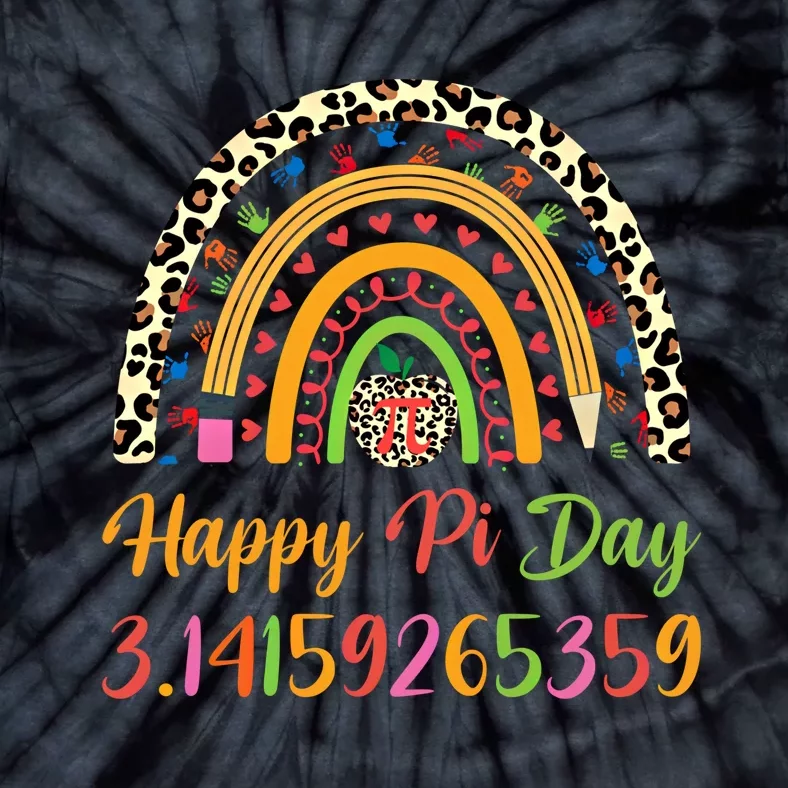 Boho Rainbow Spiral Pi Math Teacher 3 14 Happy Pi Day Great Gift Tie-Dye T-Shirt