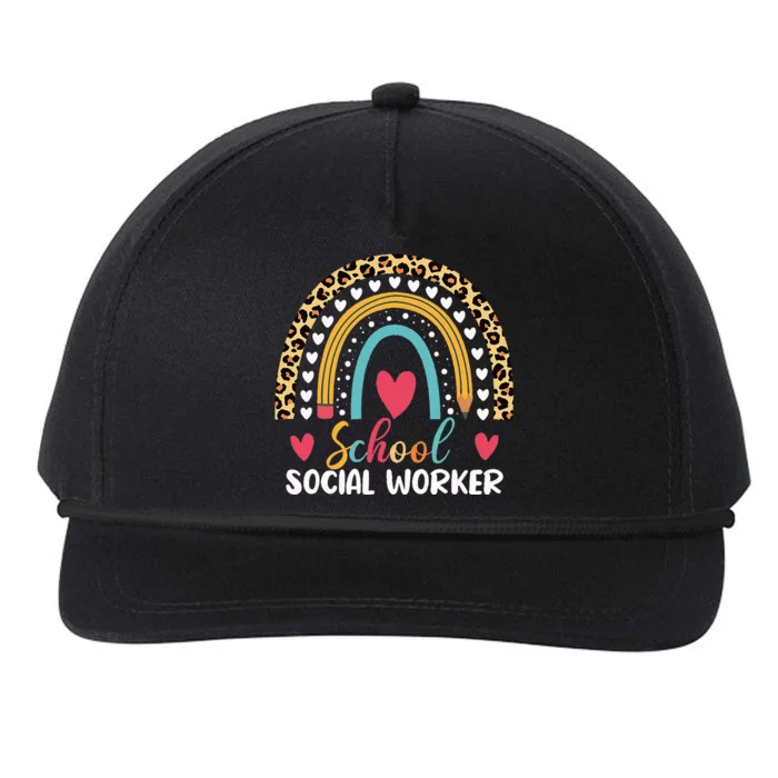 Boho Rainbow School School Social Worker Snapback Five-Panel Rope Hat