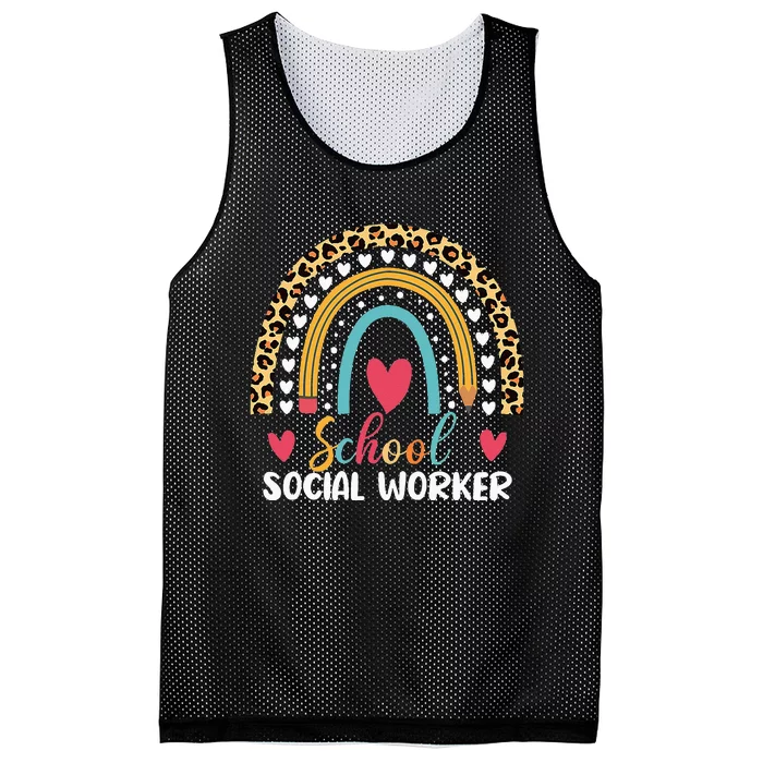 Boho Rainbow School School Social Worker Mesh Reversible Basketball Jersey Tank