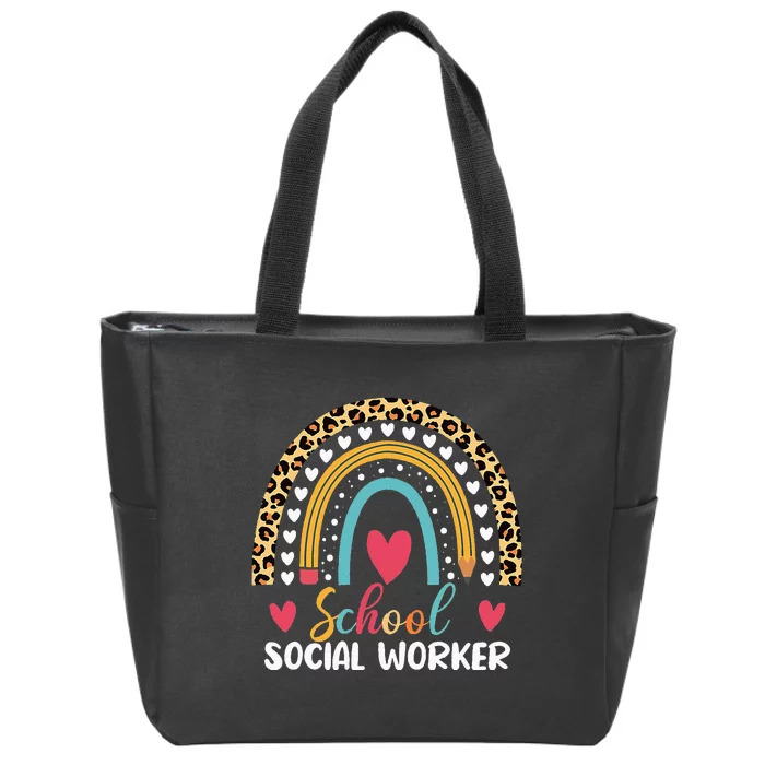 Boho Rainbow School School Social Worker Zip Tote Bag