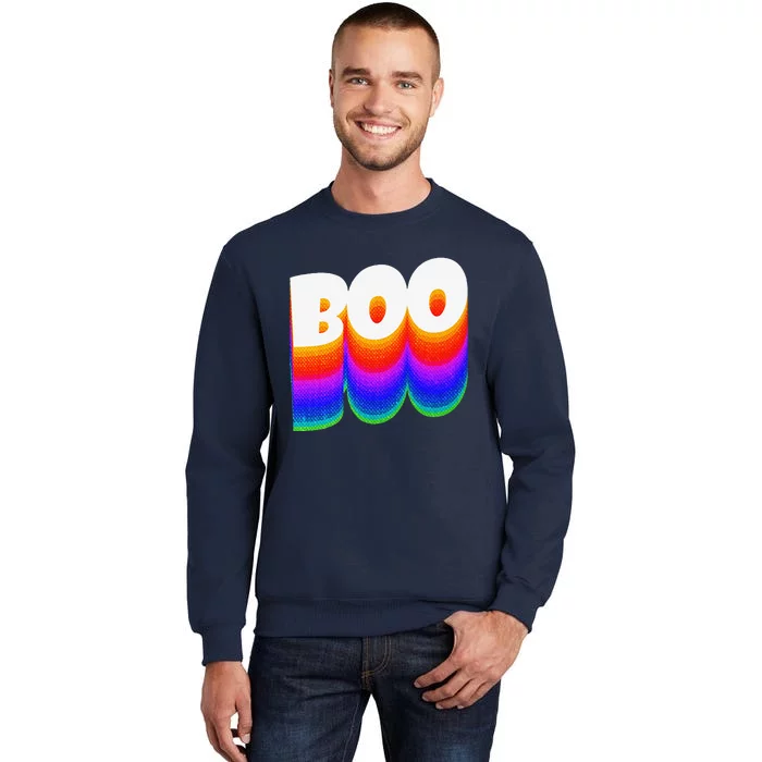 Boo Rainbow Style Spooky Funny Halloween Costume Tall Sweatshirt