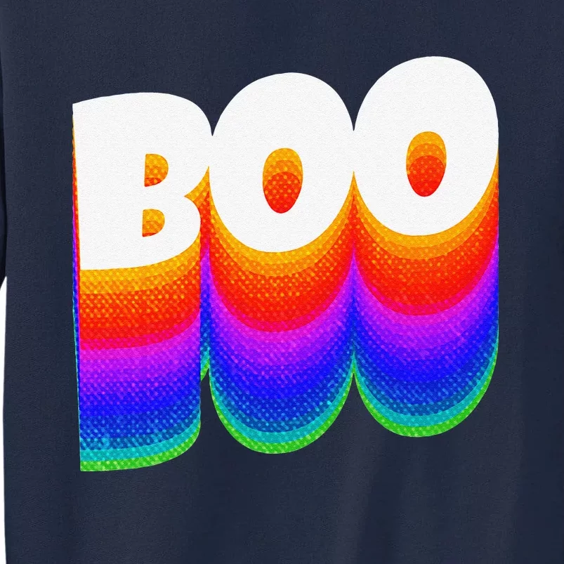 Boo Rainbow Style Spooky Funny Halloween Costume Tall Sweatshirt