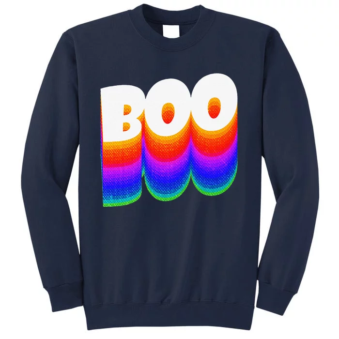 Boo Rainbow Style Spooky Funny Halloween Costume Tall Sweatshirt