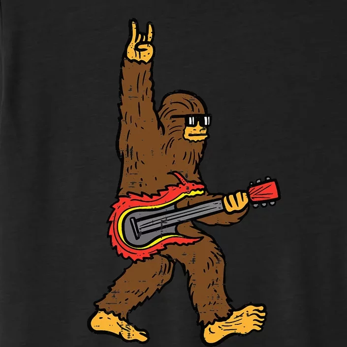 Bigfoot Rocker Sasquatch Guitar Rock'n'Roll ChromaSoft Performance T-Shirt