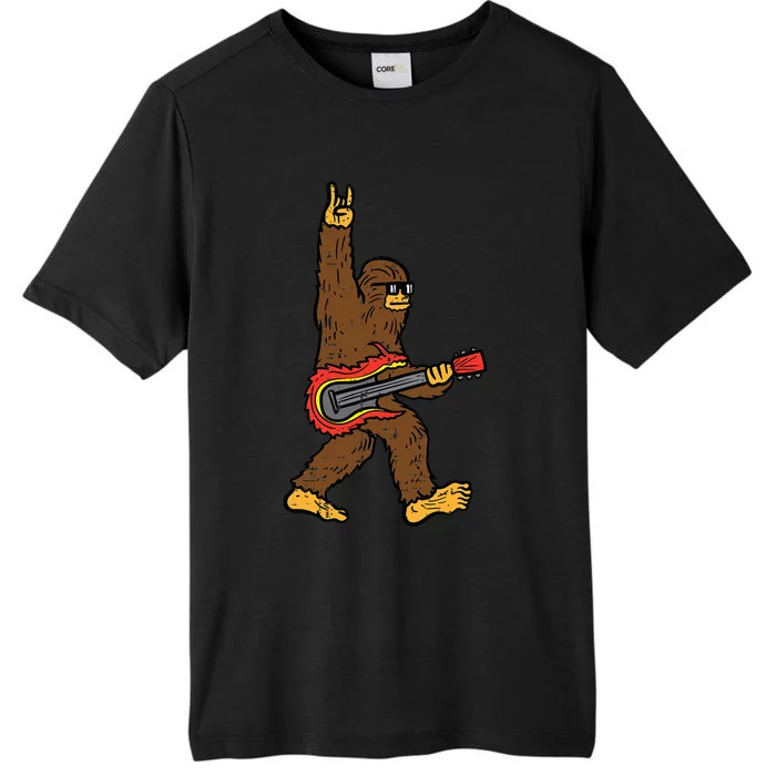 Bigfoot Rocker Sasquatch Guitar Rock'n'Roll ChromaSoft Performance T-Shirt