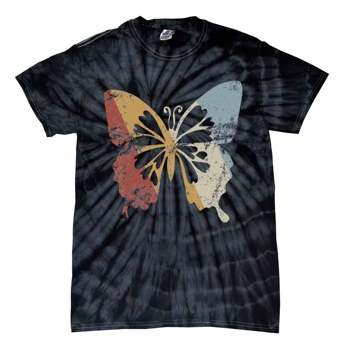 Butterfly Retro Style Vintage Tie-Dye T-Shirt