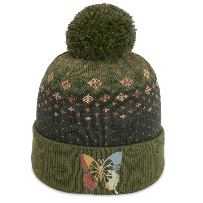 Butterfly Retro Style Vintage The Baniff Cuffed Pom Beanie