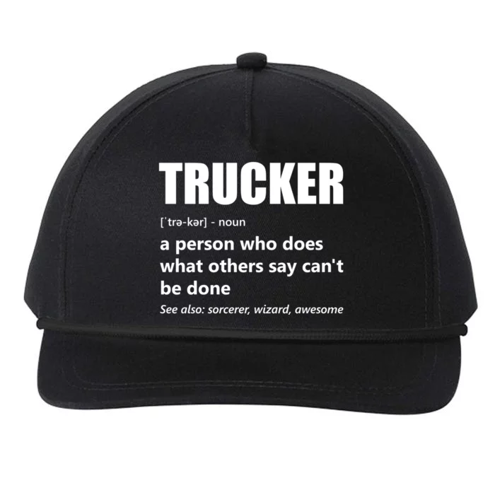 Big Rig Semigreat Gifttrailer Truck Driver Funny Trucker Meaning Cool Gift Snapback Five-Panel Rope Hat