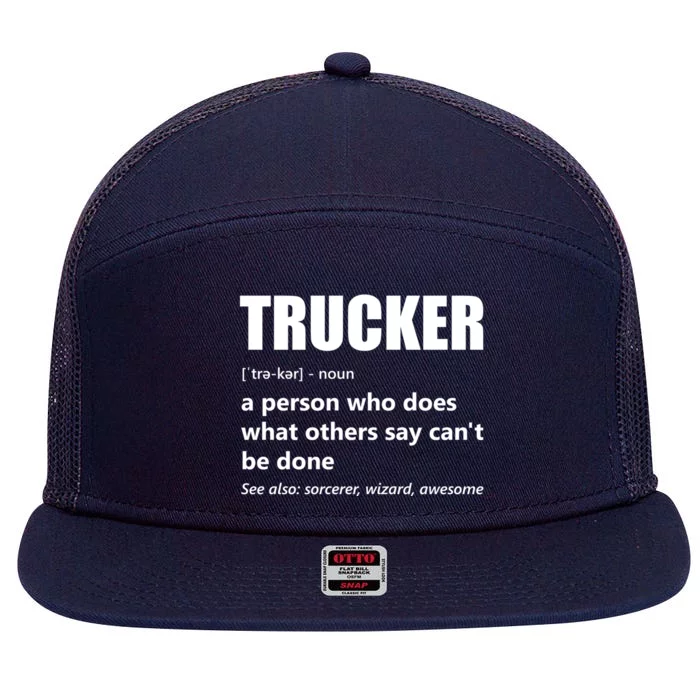 Big Rig Semigreat Gifttrailer Truck Driver Funny Trucker Meaning Cool Gift 7 Panel Mesh Trucker Snapback Hat