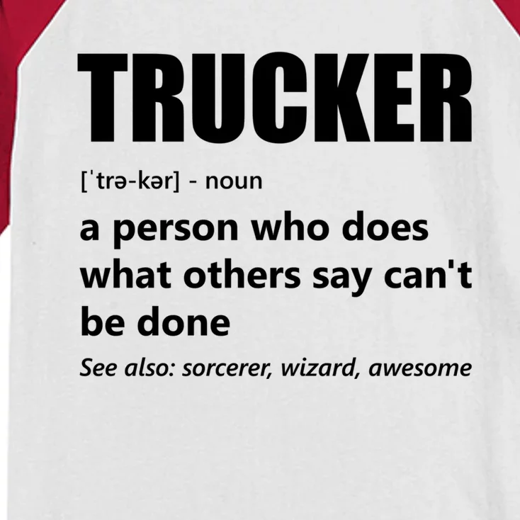 Big Rig Semigreat Gifttrailer Truck Driver Funny Trucker Meaning Cool Gift Kids Colorblock Raglan Jersey