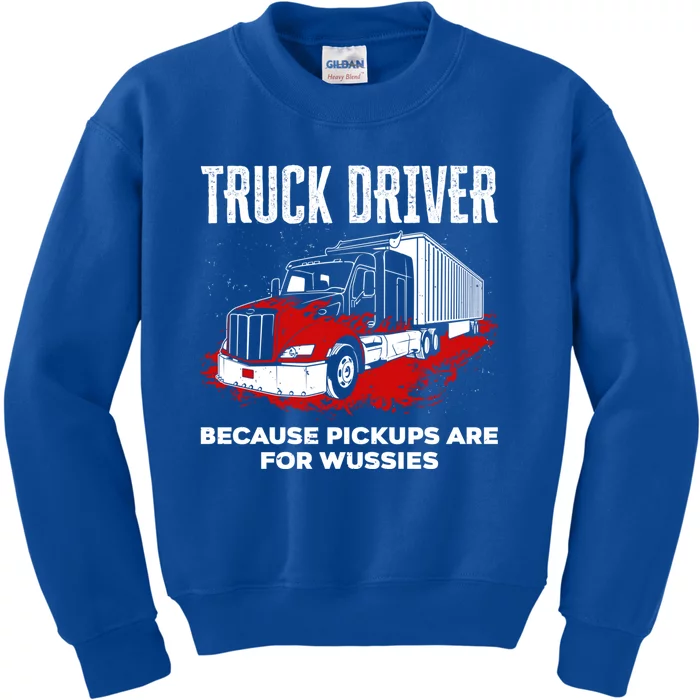 Big Rig Semigifttrailer Trucker Funny Truck Driver Because Gift Kids Sweatshirt