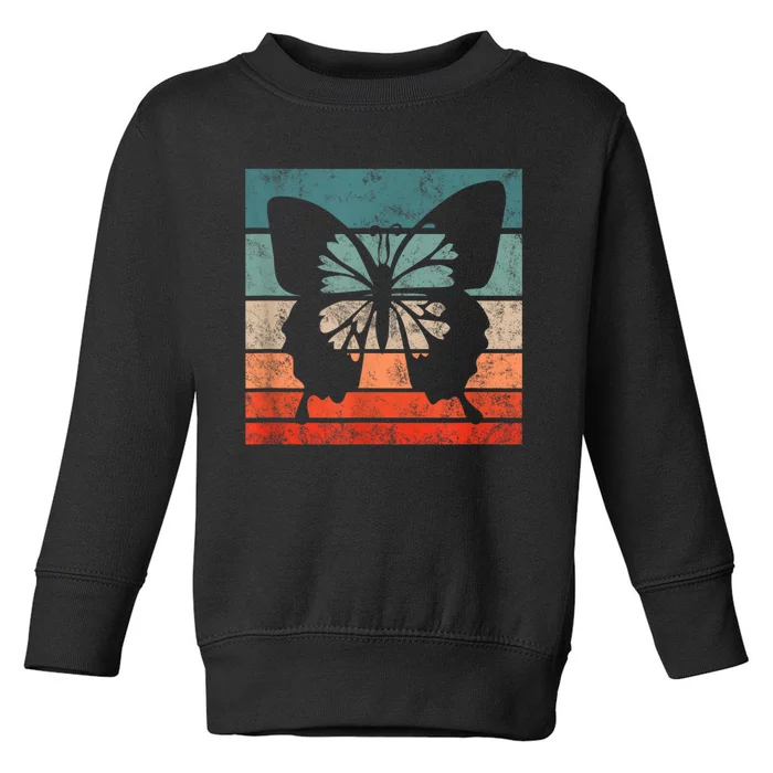 Butterfly Retro Style Vintage Toddler Sweatshirt