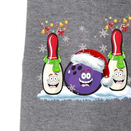 Bowling Reindeer Santa Hat Christmas Bowling Lovers Costume Funny Gift Doggie 3-End Fleece Hoodie