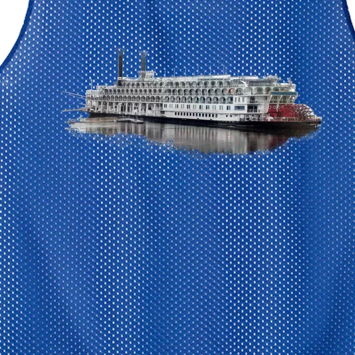 Beautiful Riverboat Scene River Cruise Gift Mesh Reversible Basketball Jersey Tank