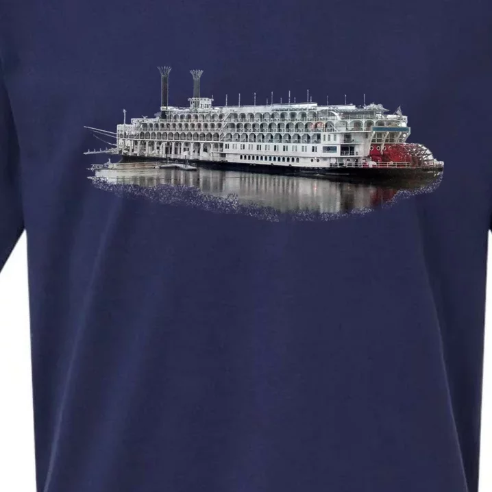 Beautiful Riverboat Scene River Cruise Gift Sueded Cloud Jersey T-Shirt