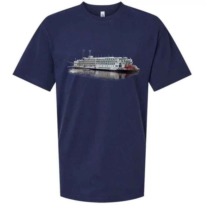 Beautiful Riverboat Scene River Cruise Gift Sueded Cloud Jersey T-Shirt