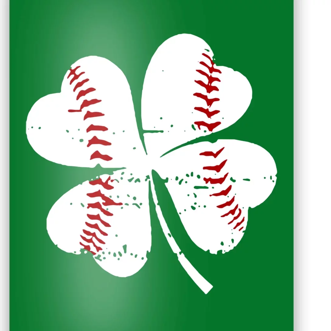 Baseball Retro St PatrickS Day Shamrock Baseball Lover Great Gift Poster