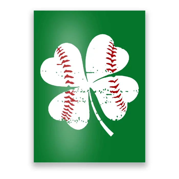 Baseball Retro St PatrickS Day Shamrock Baseball Lover Great Gift Poster