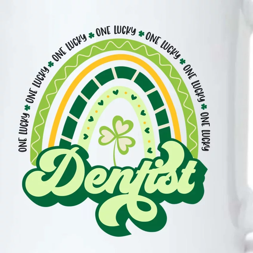 Boho Rainbow Shamrock One Lucky Dentist St Patricks Day Meaningful Gift Black Color Changing Mug