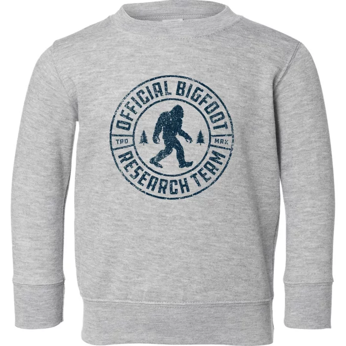 Bigfoot Research Team Retro Vintage Sasquatch Toddler Sweatshirt